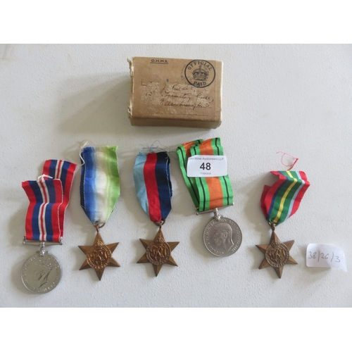48 - World War II Royal Navy Medal Group to Include Atlantic Star and Pacific Star, With Box, ?? Bell, Ed... 