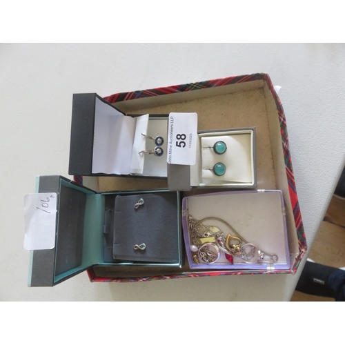58 - Quantity of Silver and Gem Earrings and Jewellery
