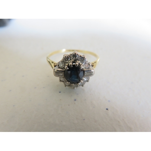 18ct Gold Diamond and Sapphire Ring