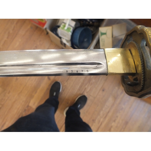 56 - Restored WW2 Katana, Signed To Hilt and Numbered To Blade (61679), Type 95 NCO