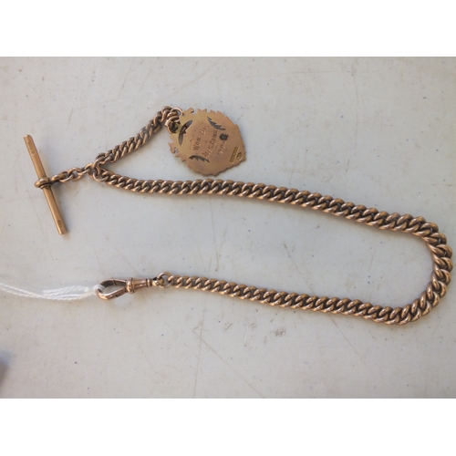 9ct Rose Gold Albert Watch Chain and Fob - 43.3g