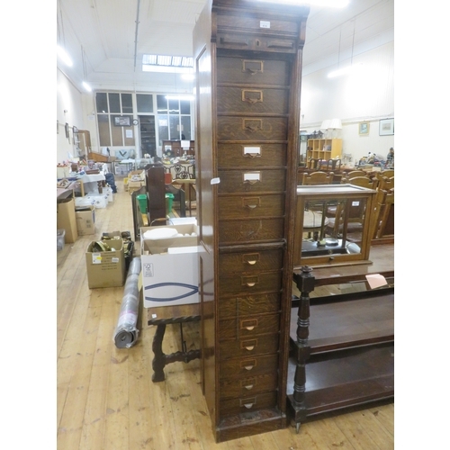 Tall Oak Multi Drawer Shutter Front Cabinet, 15 Drawers
