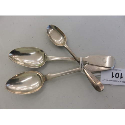 101 - Three Aberdeen Silver Teaspoons - George Cooper, George Cooper and Sons and James Bell