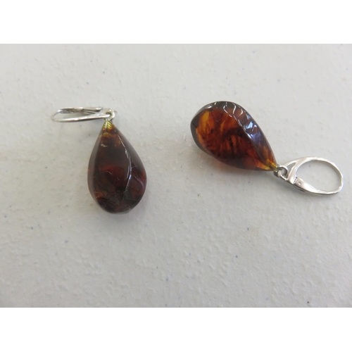 65 - Baltic Amber style Earrings, Silver style clasp