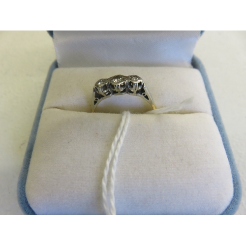 90 - 18ct. Gold three Stone Diamond Ring