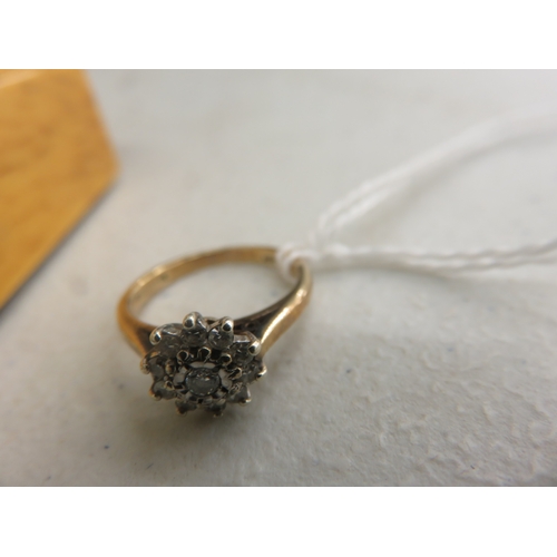 97 - 9ct. Gold Diamond Cluster Ring