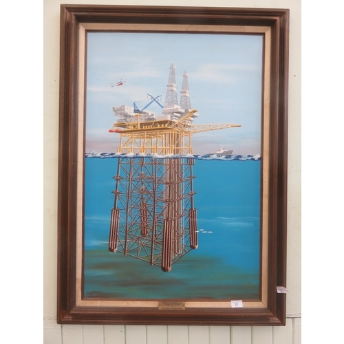 31 - Framed Oil Painting - Occidental of Scotland, Claymore A Platform