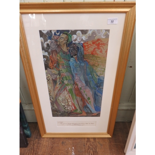32 - Framed Pastel - Three Kings - Ruth Lough