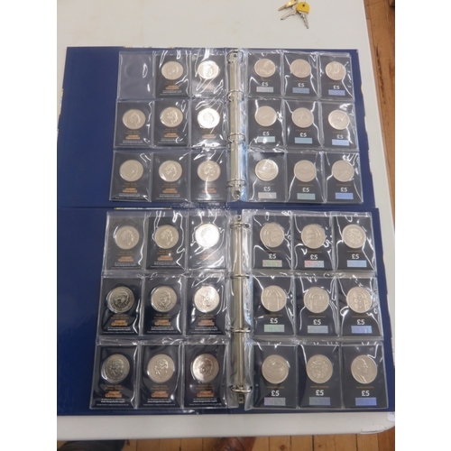 Two Change Checker Albums containing approx. 83 $5 coins and eight Star ...