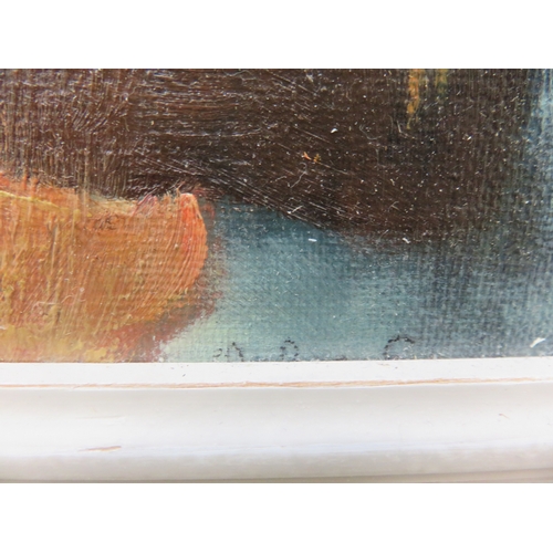 31A - Framed Oil on Board - Boy and Girl