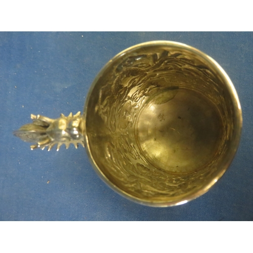 40 - Embossed Chinese Silver Mug 137.36 grams