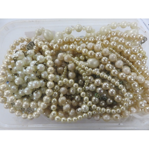 114 - Large lot of Pearl Necklaces