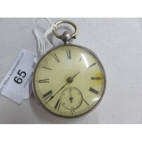 65 - Silver Pocket Watch, 123 g. gross