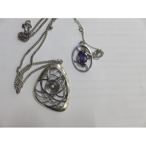 69 - Two Silver Pendants on Chain
