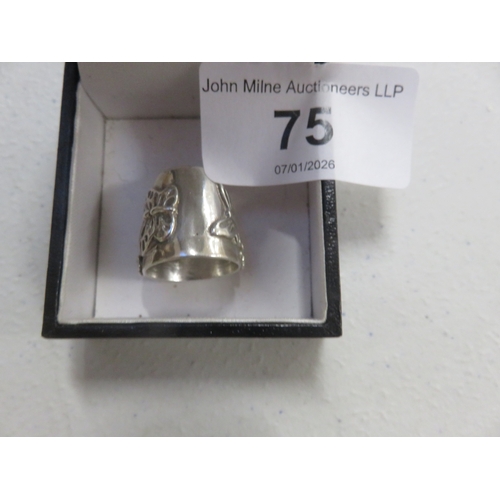 75 - Norman Grant Silver Butterfly Thimble, Edinburgh Hallmarked