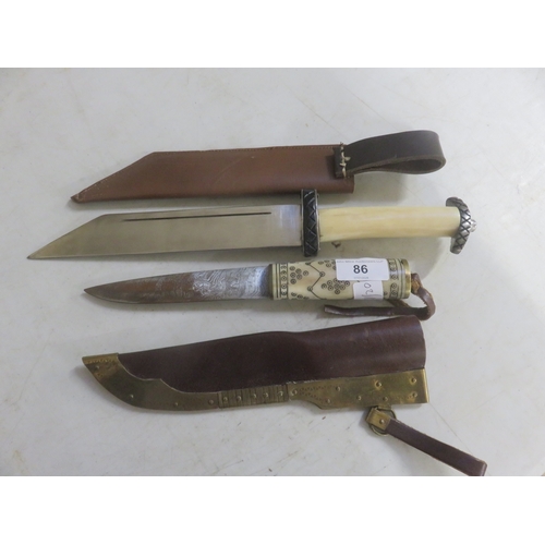 86 - Two Bone Handled sheath knives