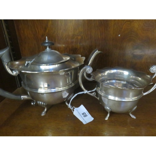 88 - Silver Teapot and odd Sugar Bowl, 18 troy oz. gross