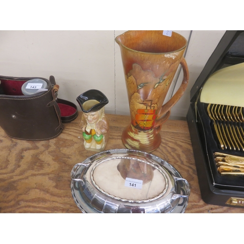 141 - Toby Jug, Plated Serving Dish and a Tall Jug (31cm) - Brenda Wilton - England