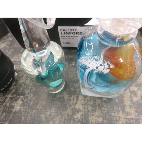 180 - Two Coloured Glass Scent Bottles