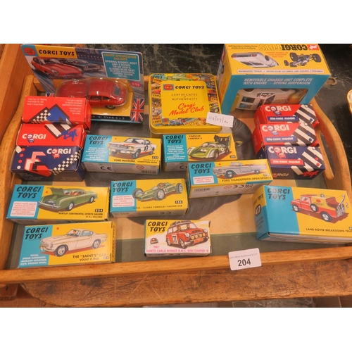 204 - Tray with Boxed Corgi Cars
