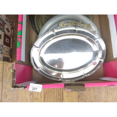 207 - Box Lot: Silver Plated and Other Trays