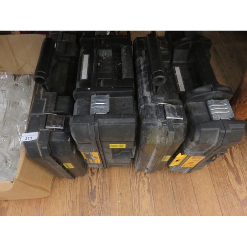 211 - Four Cased Dewalt Tools, Drill, Jigsaw etc