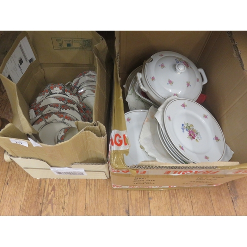212 - Two Boxes of Tea and Dinnerware