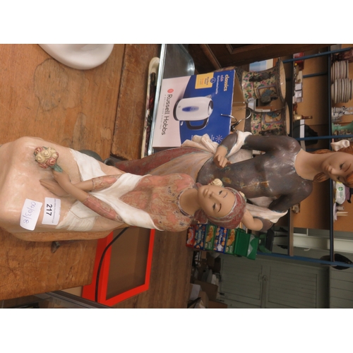 217 - Large Lladro Figure Group- Girls with Flowers, 57cm Tall