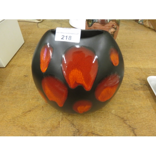 218 - Poole Black/Red Vase