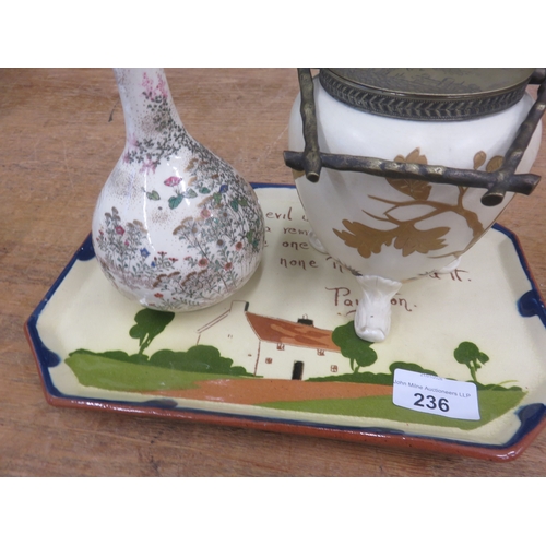 236 - Vase, Lidded Jar and Ceramic Tray