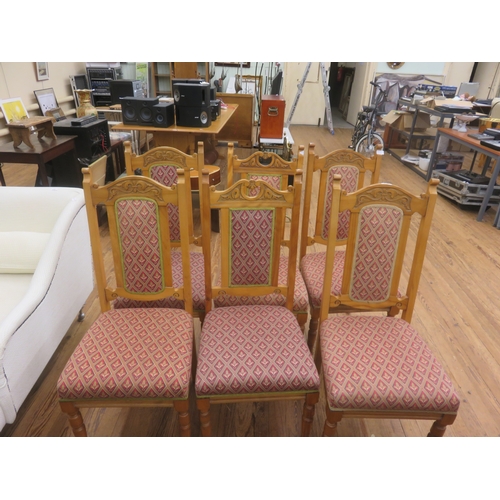 357 - Matched Set of Six Lightwood Dining Chairs