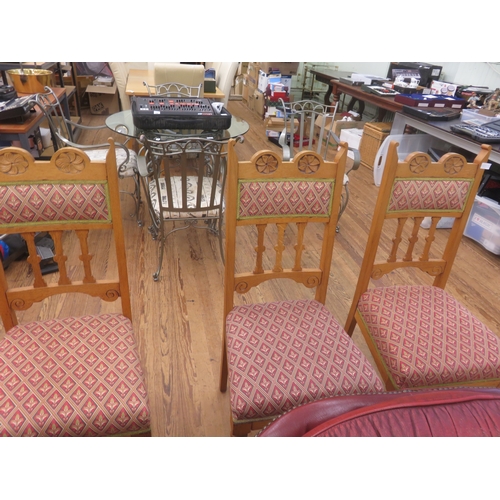 358 - Set of Four Light Oak Dining Chairs