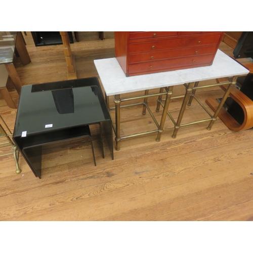 362 - Modern Nest of Tables and a Pair of Marble Effect Tables