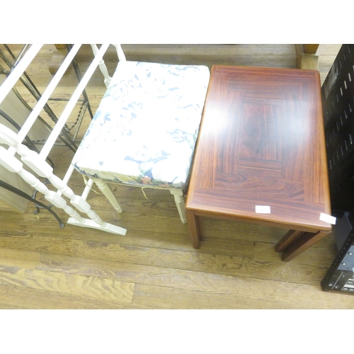 370 - Two Pot Stands, Nest of Tables, Towel Rail and a Stool