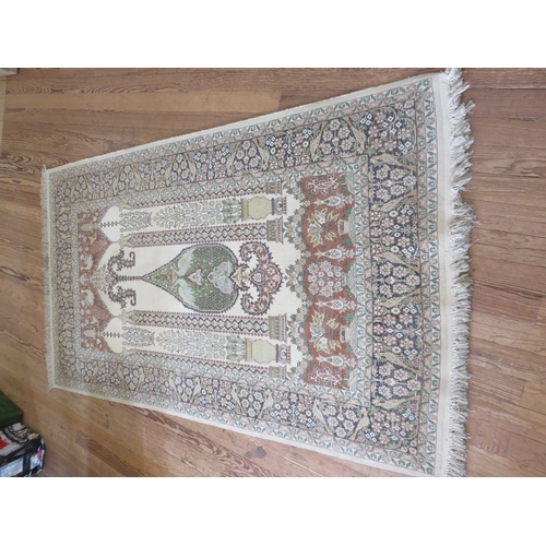 Middle Eastern Style Rug on a Cream Ground with Central Medallion ...