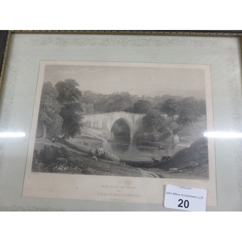 20 - Framed Etching And Three Framed Engravings