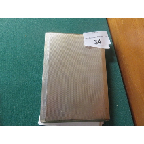 34 - Birmingham Silver Cigarette Case - 182g