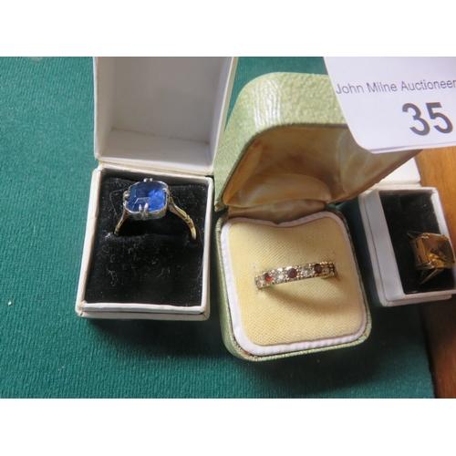 35 - Two 9ct Gold Dress Rings and One Other (3)