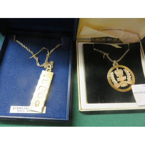 36 - Silver Ingot on Chain and Silver Pendant on Chain (2)