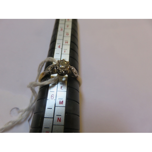 39 - 18ct Gold Solitaire Diamond Ring , Size K