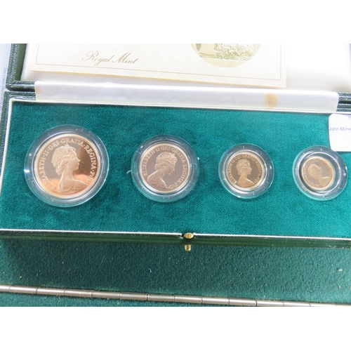 50 - UK 1980 Gold Proof Four coin Set - £5. £2, Sovereign and Half Sovereign