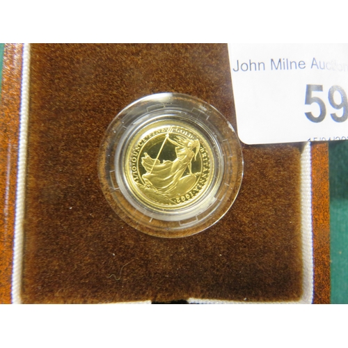 59 - Boxed 1992 Britannia 1/10th oz. Proof Gold Coin