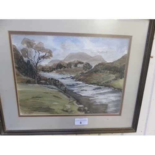 8 - Framed Watercolour - River Ewe - Sheila Schulze 23 by 30cm