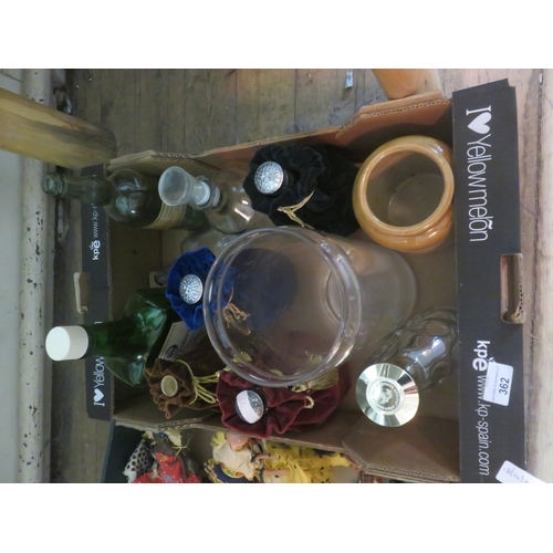 362 - Box of Mixed Decanters and Vase