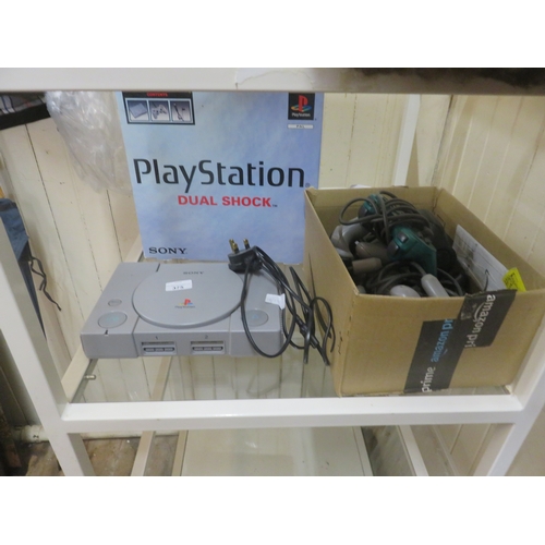 375 - Playstation 1 Console and Seven Controllers