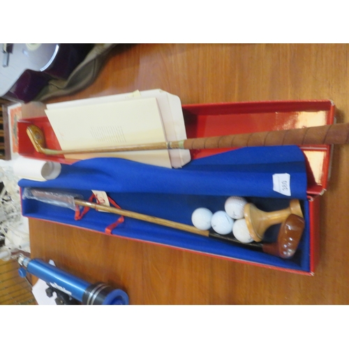 380 - Two Boxed QZ Putter Royals - with Certificates and Golf Balls signed by Nick Faldo