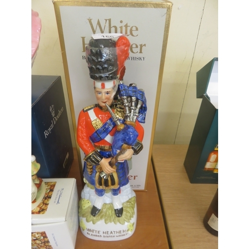 160 - Boxed Bottle of White Heather Whisky - Bagpiper