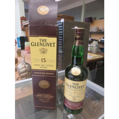 46 - Boxed Bottle of The Glenlivet 15 year old Malt Whisky