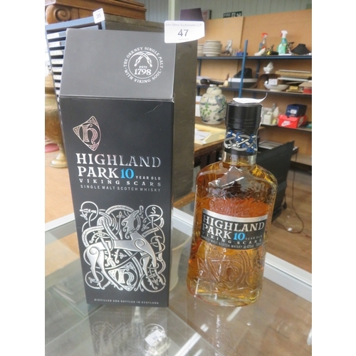 47 - Boxed Bottle of Highland Park Malt Whisky - Viking Scars- 10 year old