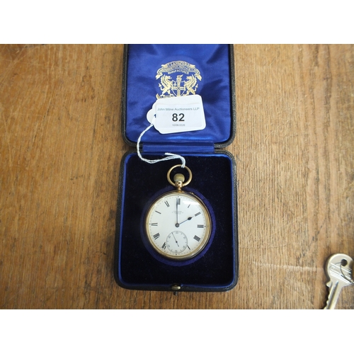 18ct. Gold Open Face Pocket Watch, case by Frederick Thoms, London and retailed by Langdon